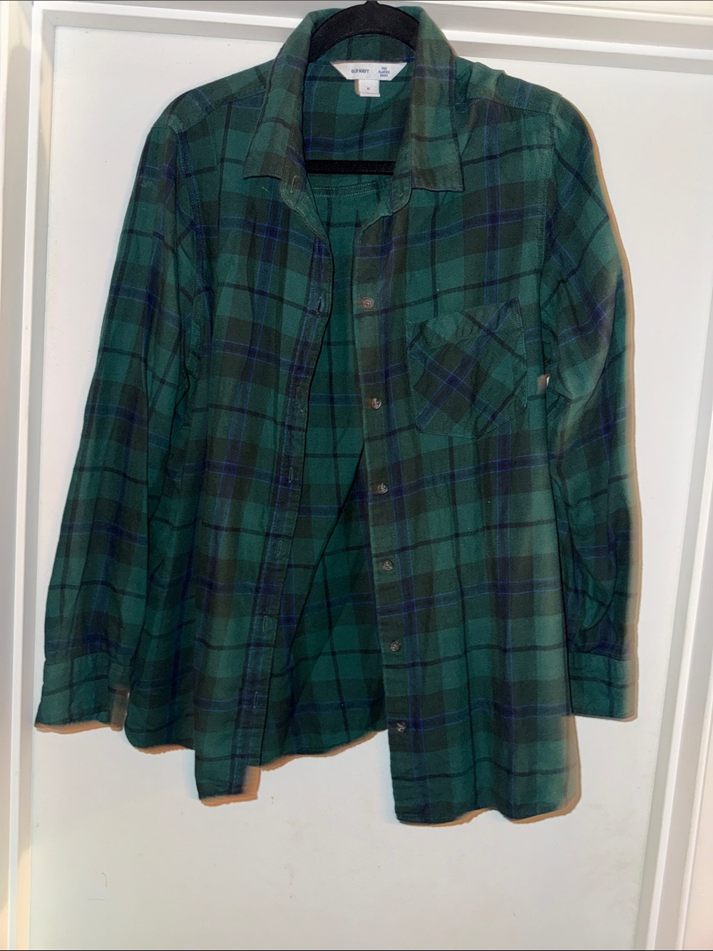 Old Navy Green Plaid Button-Down Shirt